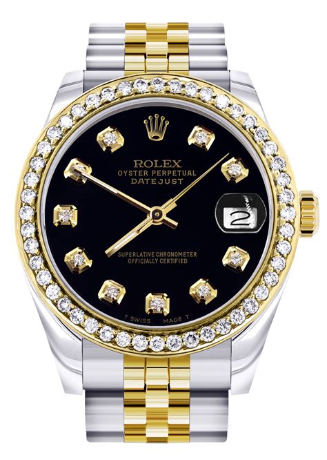 gold diamond rolex watches|gold Rolex with diamond bezel.